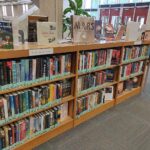 Книги на библиотечной полке: книгу берут с полки, из шкафа — из шкафа